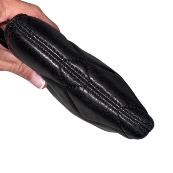 Michael Kors Webster Quilted Leather Wallet Crossbody Clutch in Black - Picture 5 of 7